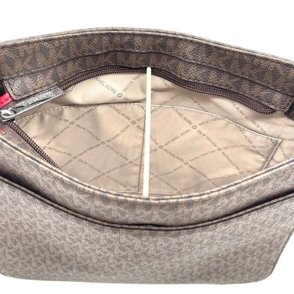 Michael Kors Large Messenger Crossbody Bag Brown/Red